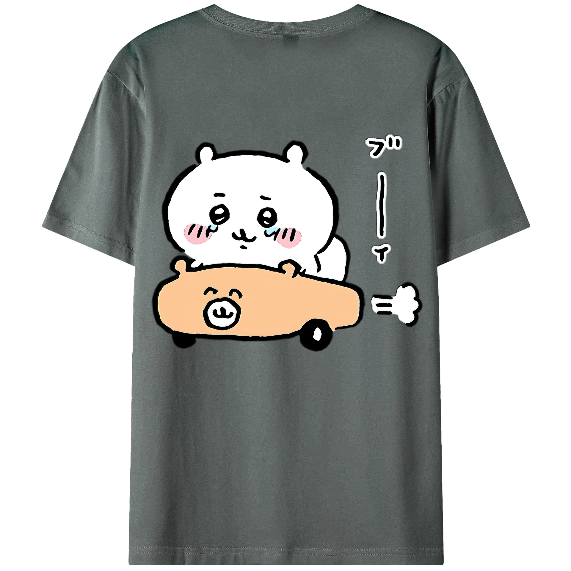 （画像用） ちいかわ ちいかわ Chii-kawa chiikawa 綿100％ メンズ半袖Tシャツ（バックプリント） 通気性